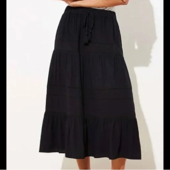 NWT LOFT Lacy Tassel Drawstring Skirt - Picture 1 of 4